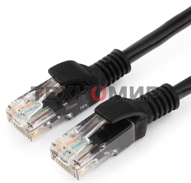 Патч-корд UTP Cablexpert cat.5e 0.25м, литой, многожильный, черный