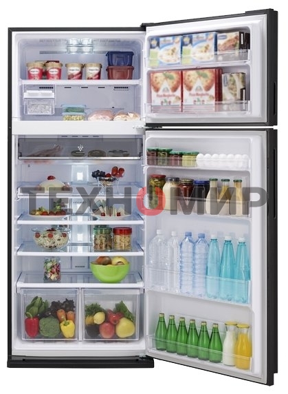 Холодильник Sharp SJXE55PMSL серебристый двухкамерный 388/148 л морозилка сверху