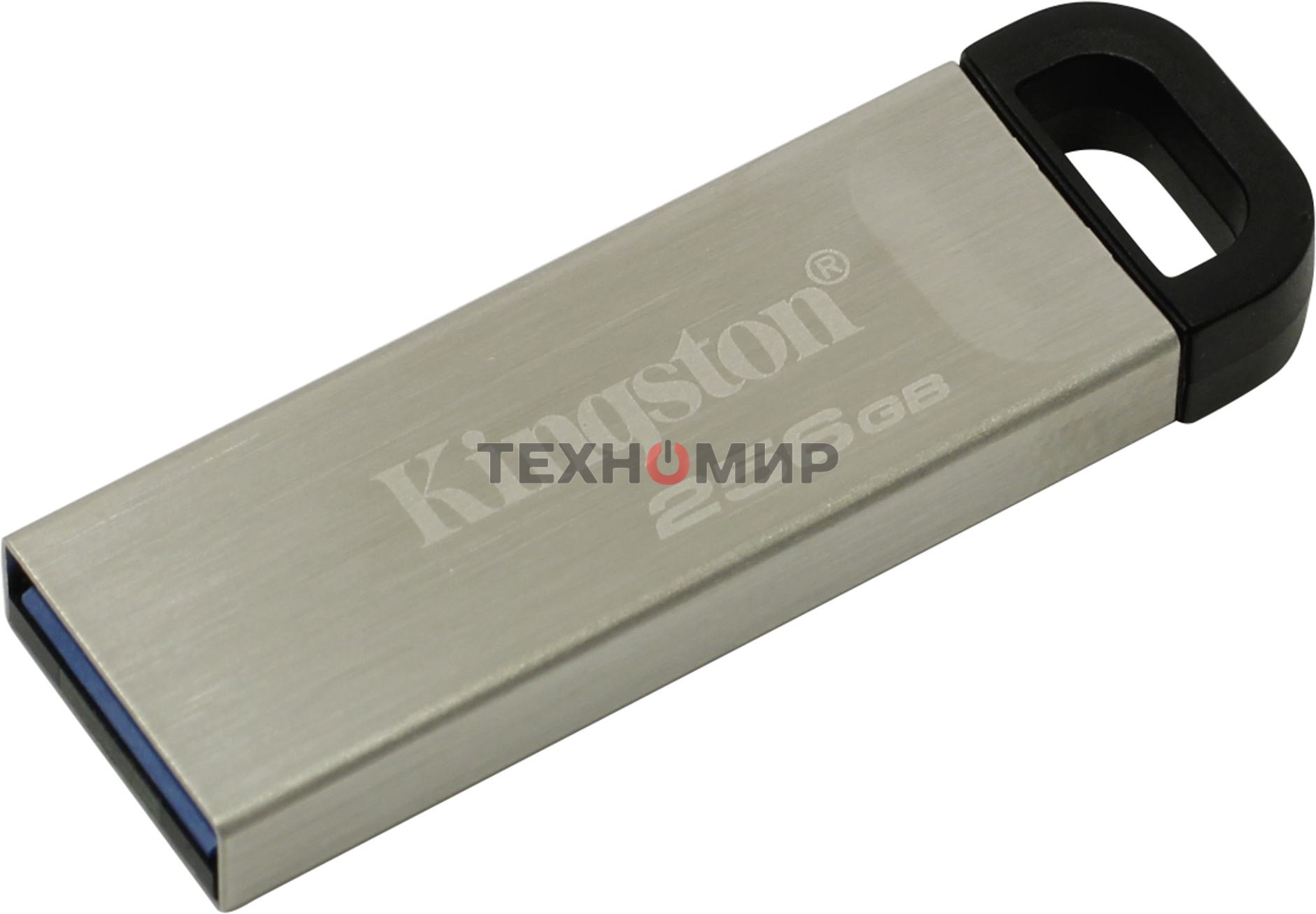 Флешка USB Kingston KYSON (DTKN/256GB), 256Gb, USB 3.2 Gen 1, R/W 200/60, серебристый/черный