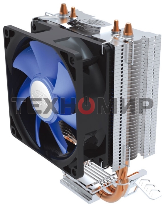 Кулер для процессора DEEPCOOL ICE EDGE MINI FS V2.0 синий, 80 мм, алюминий/медь, 2200 об/мин, 24.7 дБ, 3 pin, 100 Вт, 112 мм