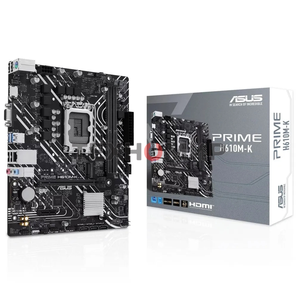 Материнская плата ASUS PRIME H610M-K, LGA 1700, Intel H610, 2xDDR5, 4xSATA, 1xM.2, 1xPCIe 4.0 x16, 1x1Gb LAN, 2xUSB-A 3.2 Gen 1, 4xUSB-A 2.0, 1xHDMI, 1xVGA, 3x3.5 мм, 1xRS-232, 7.1, mATX
