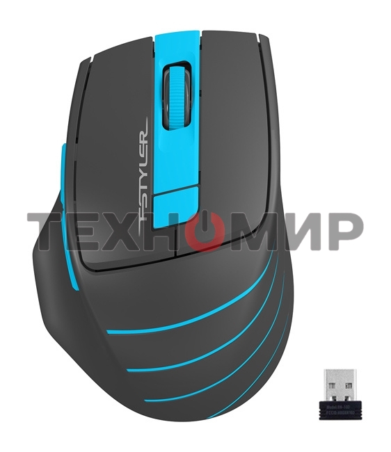 Мышь беспроводная A4Tech Fstyler FG30 серый/синий, 2000 dpi, радиоканал, USB, кнопки - 5