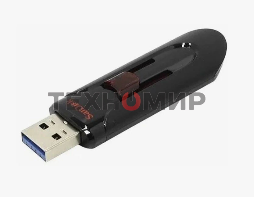 Флешка USB Sandisk CZ600 Cruzer Glide (SDCZ600-064G-G35), 64Gb, USB 3.0, R/W 10/20, черный