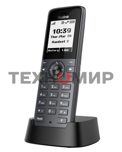 Беспроводная телефонная IP-DECT-система YEALINK W71P (база W70B+трубка W71H) до 10 SIP-аккаунтов, до 10 трубок на базу, до 20 вызовов, шт