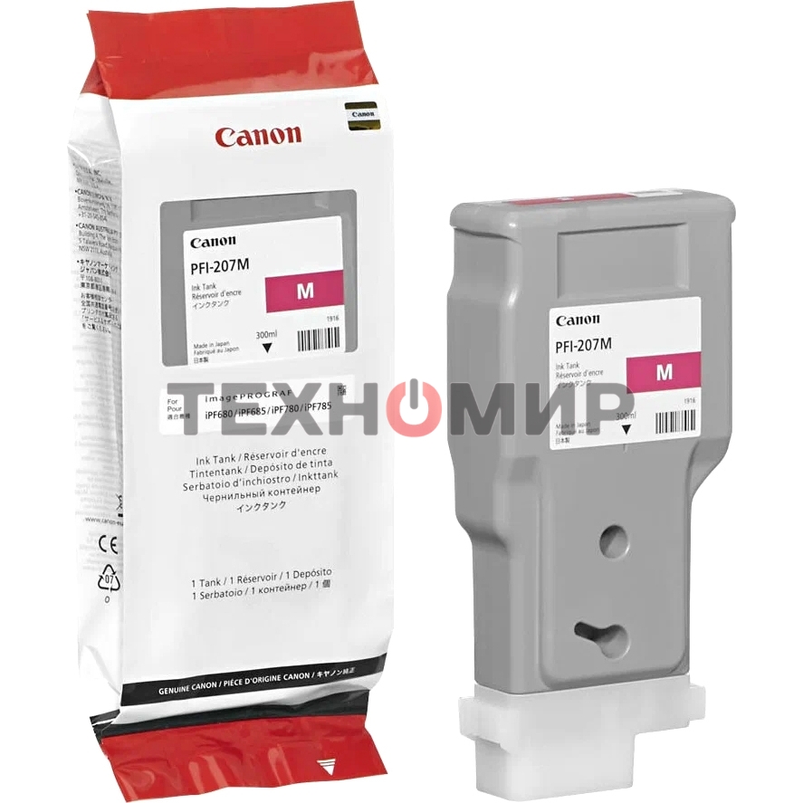 Картридж струйный Canon PFI-207 M пурпурный для для iPF680/685/780/785 300мл (8791B001)