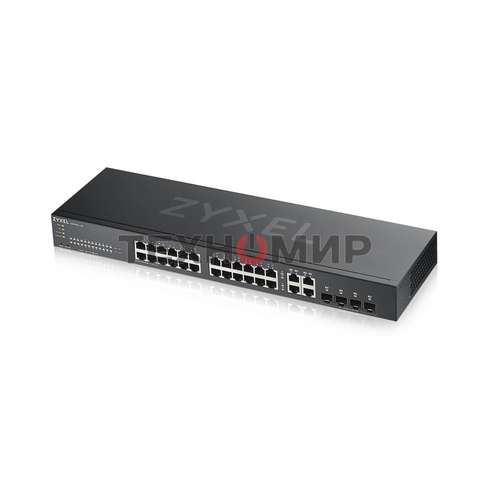 Коммутатор Zyxel GS1920-24v2 Hybrid Smart switch Zyxel Nebula Flex, 24xGE, 4xCombo (SFP/RJ-45), silent (fanless), Standalone/cloud management