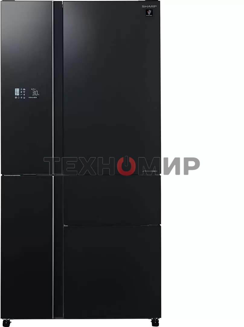Холодильник Sharp SJWX99ABK серый, трехкамерный морозилка снизу 423/179л