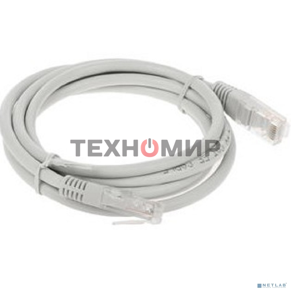 Патч-корд медный UTP Cablexpert PP10-1.5M cat.5e, 1.5м, литой, многожильный, серый