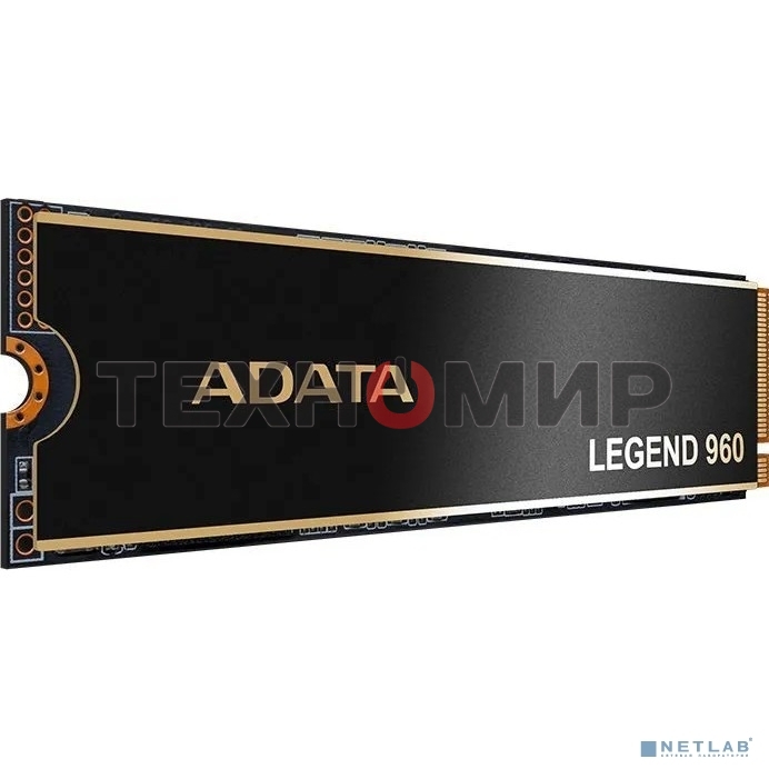 Накопитель SSD ADATA LEGEND 960, 1Tb, PCIe 4.0 x4, M.2 2280, NVMe, R/W 7400/6000, с радиатором