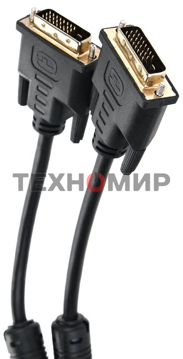 Кабель DVI-D--DVI-D Dual link 25M/25M, экран, феррит.кольца, 1.8м Telecom TCG441D-1.8M