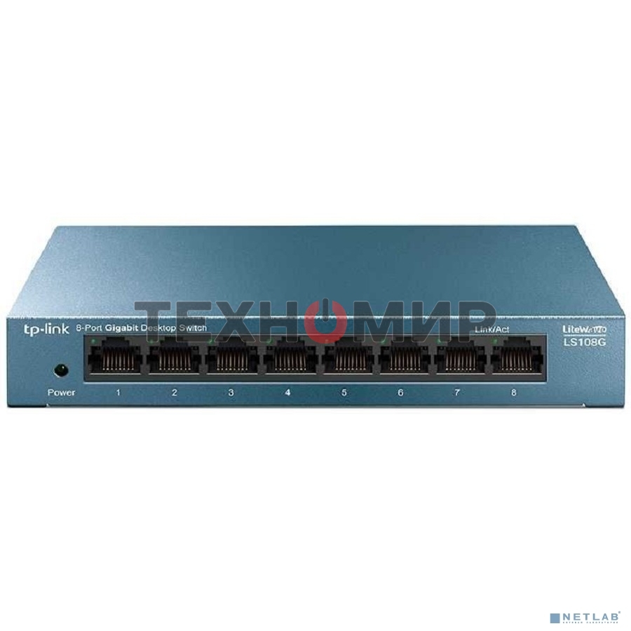Коммутатор TP-Link LS108G 8-портовый 10/100/1000 Мбит/с настольный коммутатор SMB