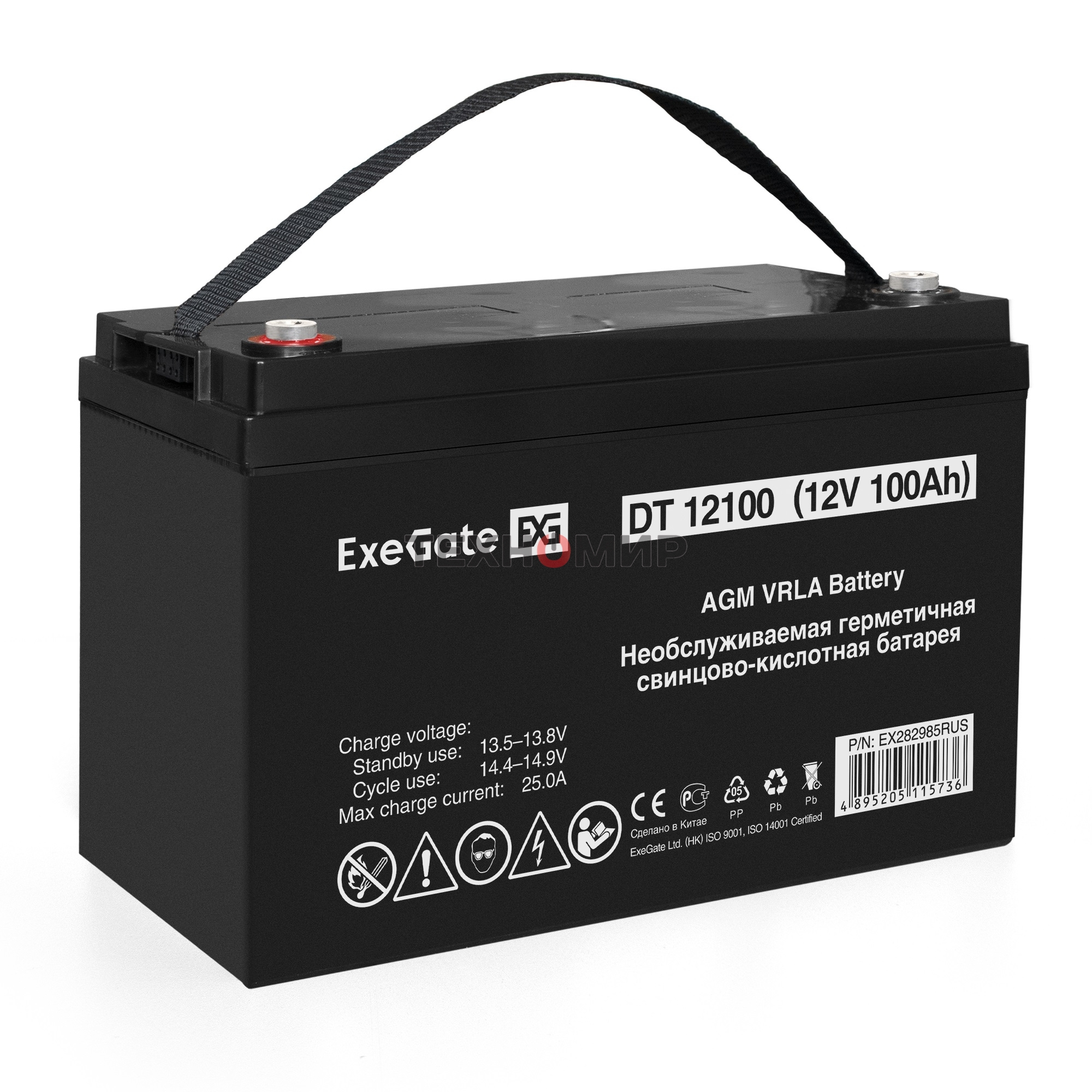 Аккумуляторная батарея ExeGate DT 12100 (12V 100Ah, под болт М6)
