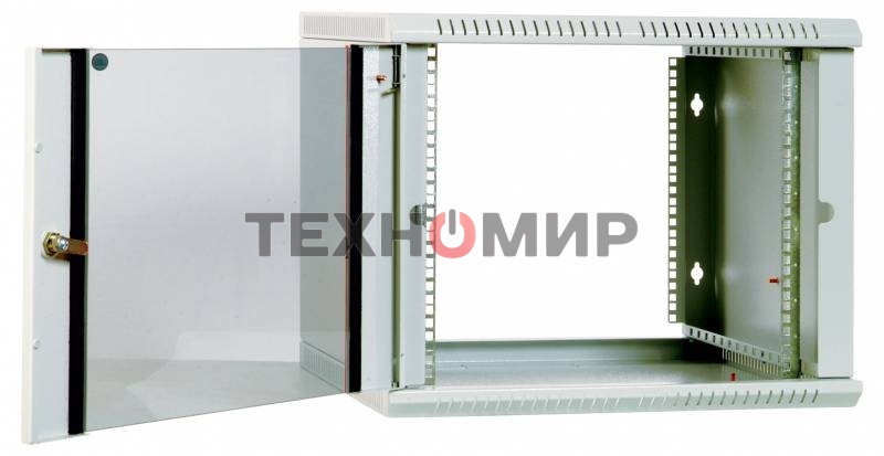 Шкаф настенный ЦМО ШРН-Э-6.350 6U 600x350 мм пер. дв. стекл несъемные бок. пан. серый