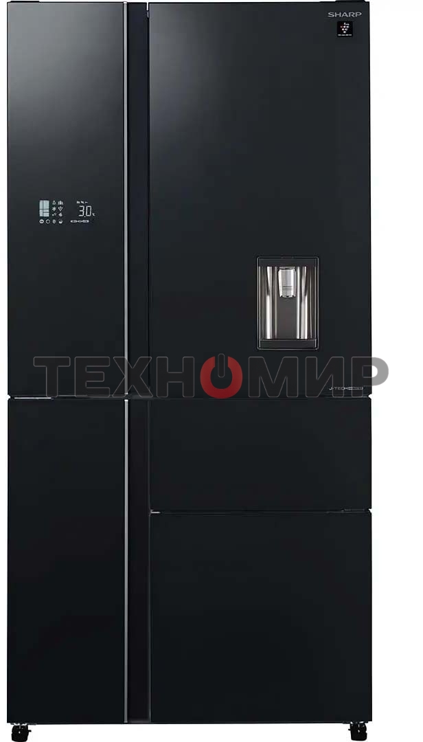 Холодильник Sharp SJWX99ABK серый, трехкамерный морозилка снизу 423/179л