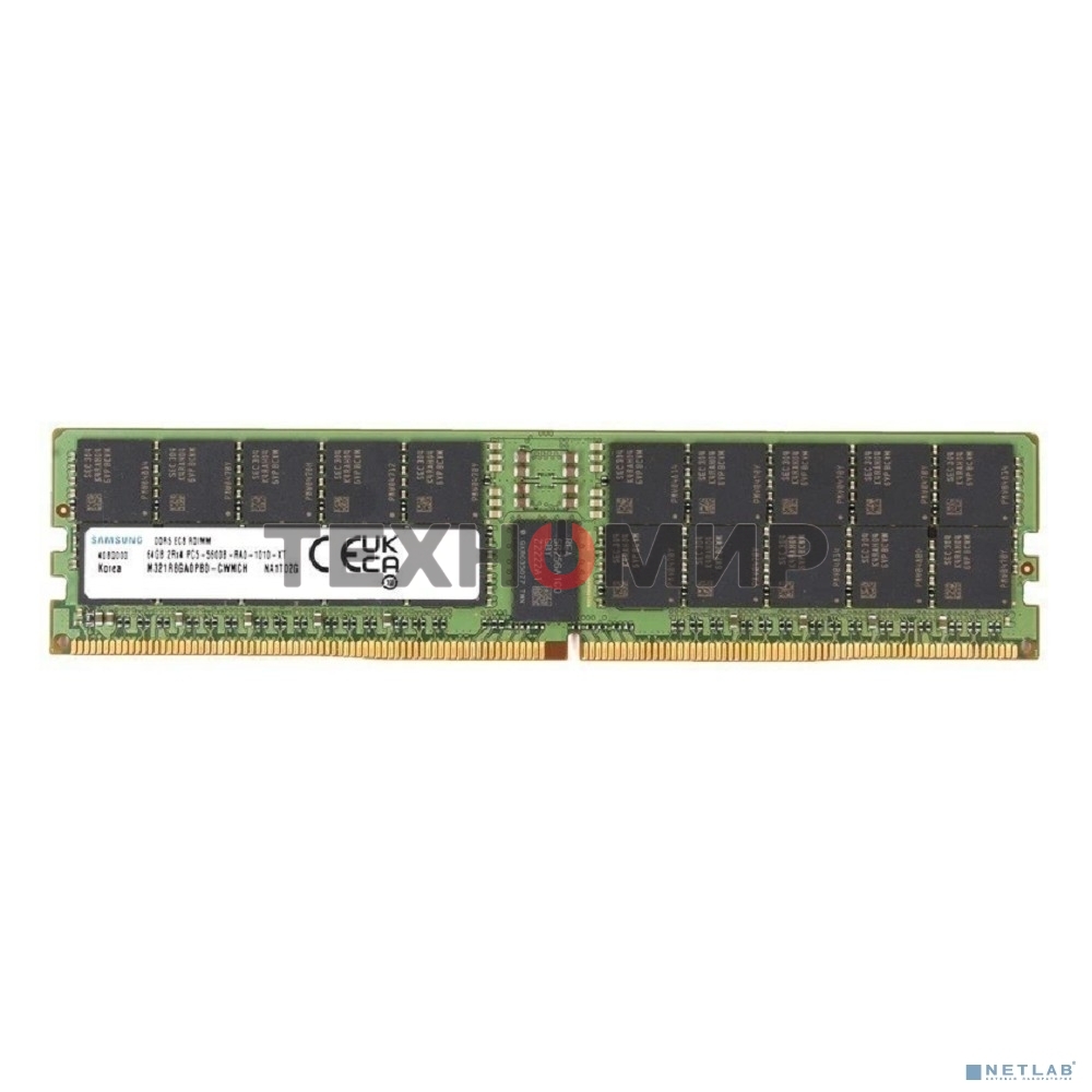 Оперативная память Samsung, DDR5, 64GB (1x64GB), 5600MHz, CL46, ECC, RDIMM, OEM