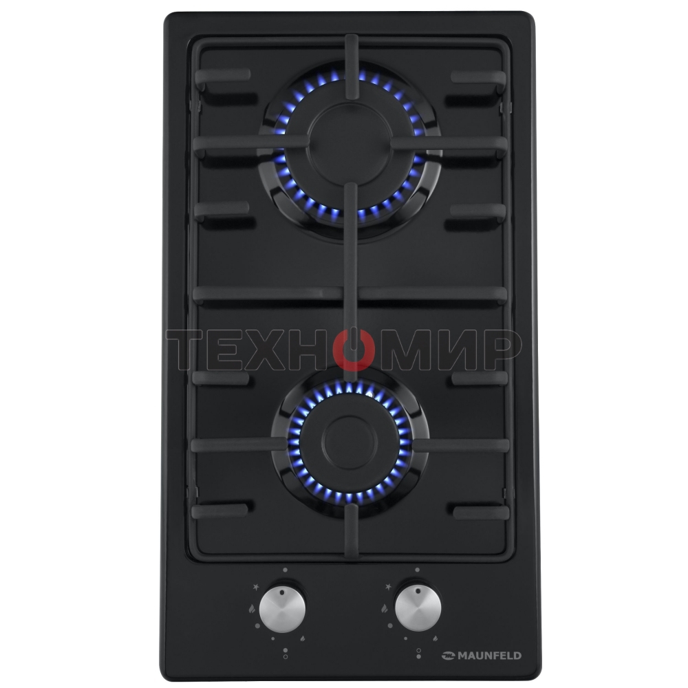 Газовая варочная панель Maunfeld EGHE.32.3EB/G, 2 конфорки, эмалированная сталь, черный