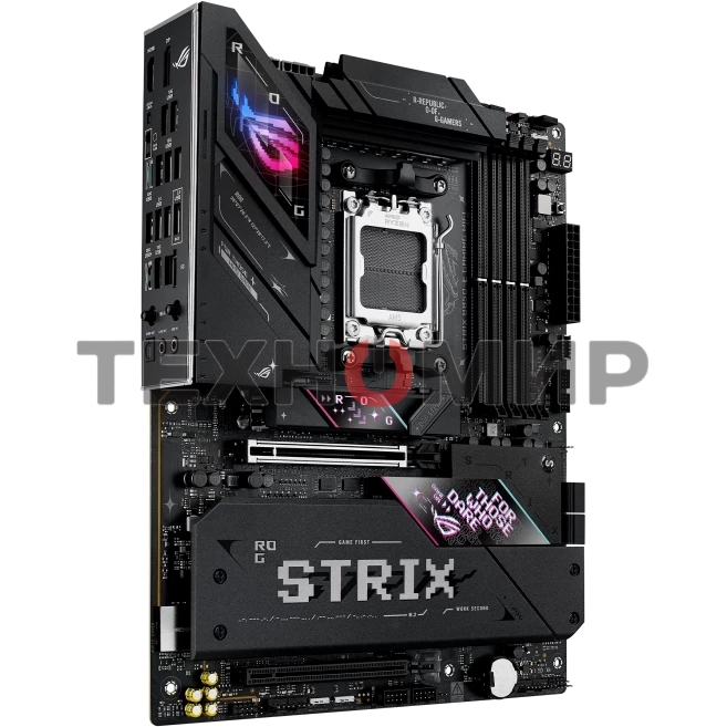 Материнская плата ASUS ROG STRIX B850-E GAMING WIFI, AM5, AMD B850, 4xDDR5, 4xSATA, 5xM.2, 1xPCI-E 5.0 x16, 1xPCI-E 4.0 x16, 1xRealtek 5Gb Ethernet, 1xUSB-C 4, 1xUSB-C 20Gbps, 6xUSB-A 10Gbps, 4xUSB-A 2.0, 3x3.5 мм, 7.1, ATX