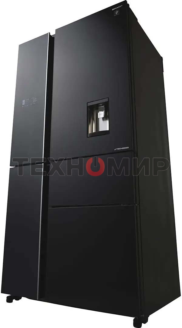 Холодильник Sharp SJWX99ABK серый, трехкамерный морозилка снизу 423/179л