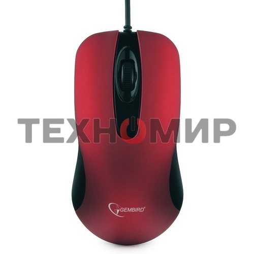 Мышь проводная Gembird MOP-400-R красный, 1000 dpi, USB, кнопки - 3
