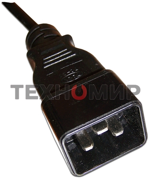 Шнур питания Lanmaster С13-C20, 3х0.75, 220В, 10А, черный, 0.5 метра