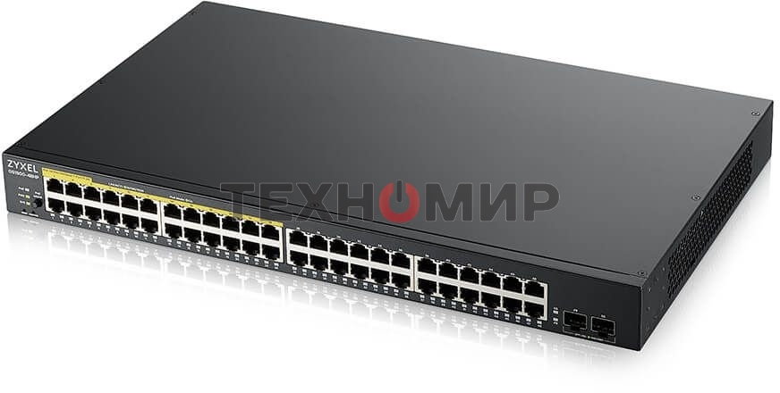 Kоммутатор Zyxel GS1900-48HPv2 Smart L2 PoE + switch, rack 19 