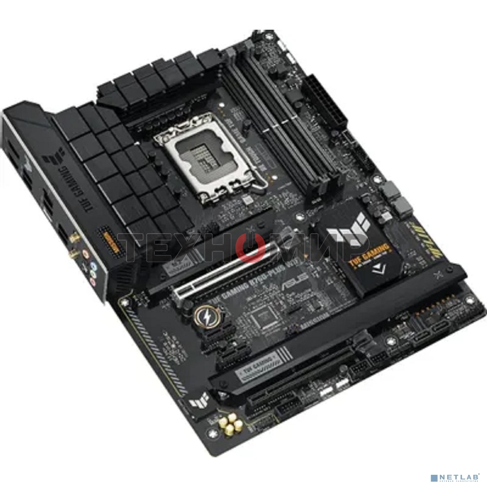 Материнская плата ASUS TUF GAMING B760-PLUS WIFI, LGA 1700, Intel B760, 4xDDR5, 4xSATA, 3xM.2, 1xPCI-E 5.0 x16, 1xPCI-E 3.0 x4, 1xUSB-A 3.2 Gen 2, 3xUSB-A 3.2 Gen 1, 1xUSB-C 3.2 Gen 2x2, 1x2.5Gb LAN, 5x3.5 мм, 7.1, Wi-Fi 6, Bluetooth 5.2, Standard-ATX
