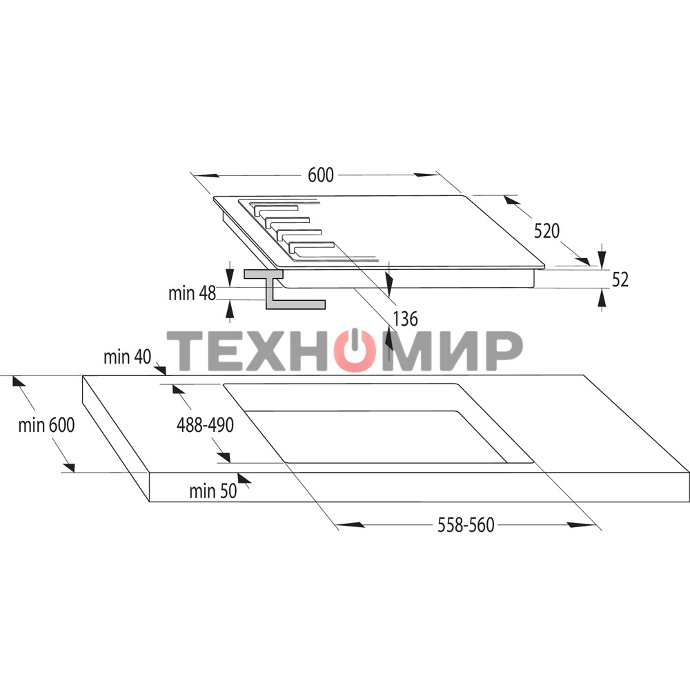 Газовая варочная панель Gorenje GTW642SYB черный