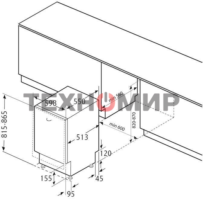 Посудомоечная машина Krona GARDA 60 BI 2100Вт полноразмерная, встраиваемая
