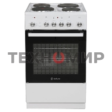 Плита электрическая De Luxe 5004.16Э белый, конфорок 4 шт, духовка 46 л, 50 см x 85 см x 50 см