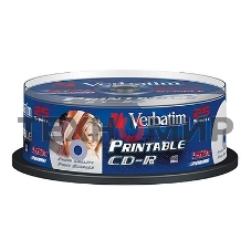 Диск CD-R Verbatim 700Mb 52x Cake Box (25шт) Printable (43439)