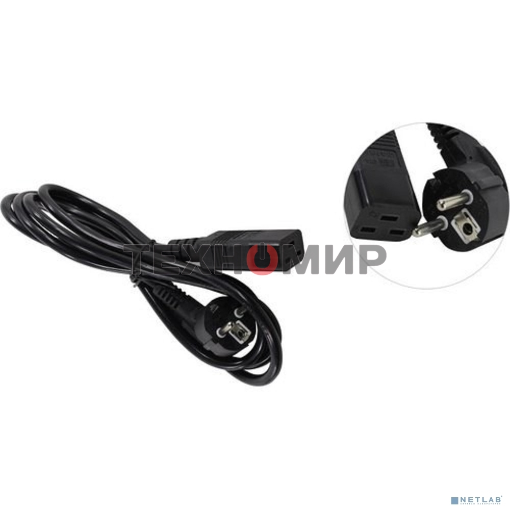 Кабель питания ExeGate Power PC19-1,8P (Евровилка Schuko->С19) VDE-250V-3*1.5-CU, черный, 16А, 1.8м