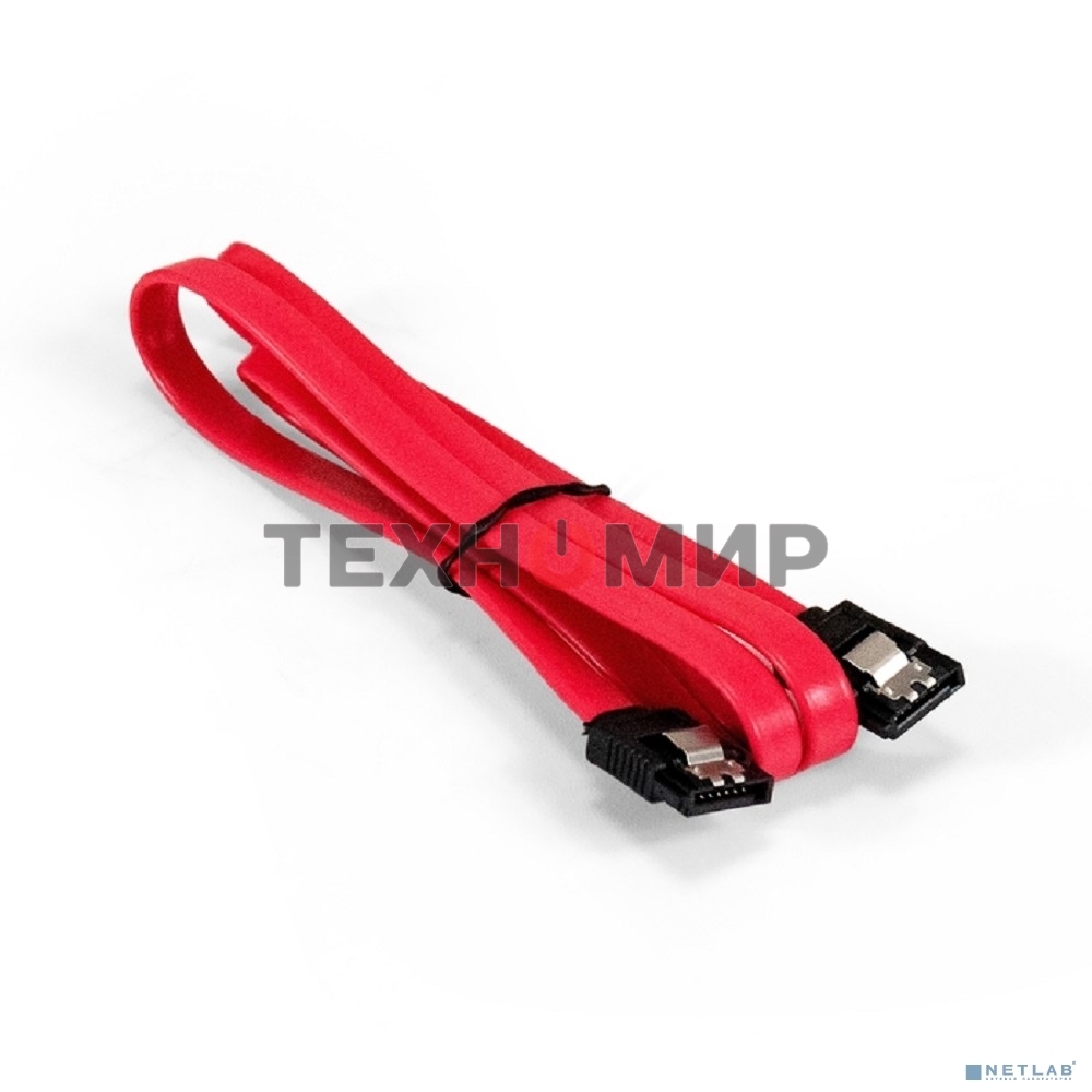 Кабель SATA ExeGate EX-CC-SATADATA-0.8L (7pin/7pin, металлические защелки, 0,8м)