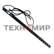 Вертикальный блок розеток, 12xSchuko + 8xC13, 250V, 16A, шнур 3 метра, вилка Schuko