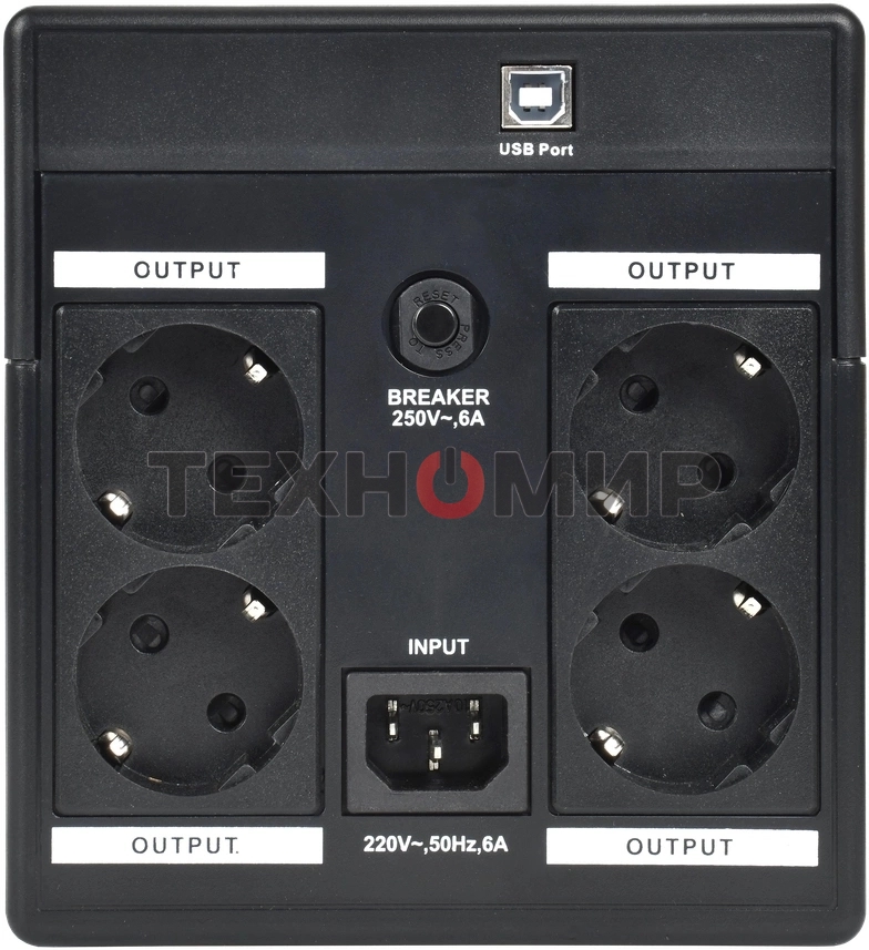 Источник бесперебойного питания Line-interactive 1,2кВА/720Вт, фаза 1/1, LCD дисплей, с АКБ 2х7AH, USB, Schuko