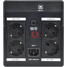 Источник бесперебойного питания Line-interactive 1,2кВА/720Вт, фаза 1/1, LCD дисплей, с АКБ 2х7AH, USB, Schuko