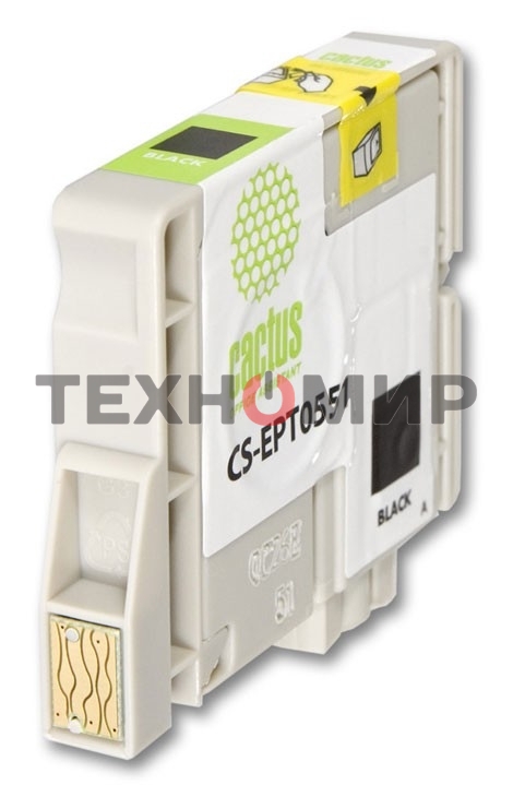 Картридж струйный Cactus CS-EPT0551 черный (10 мл) для Epson Stylus RX520/Stylus Photo R240