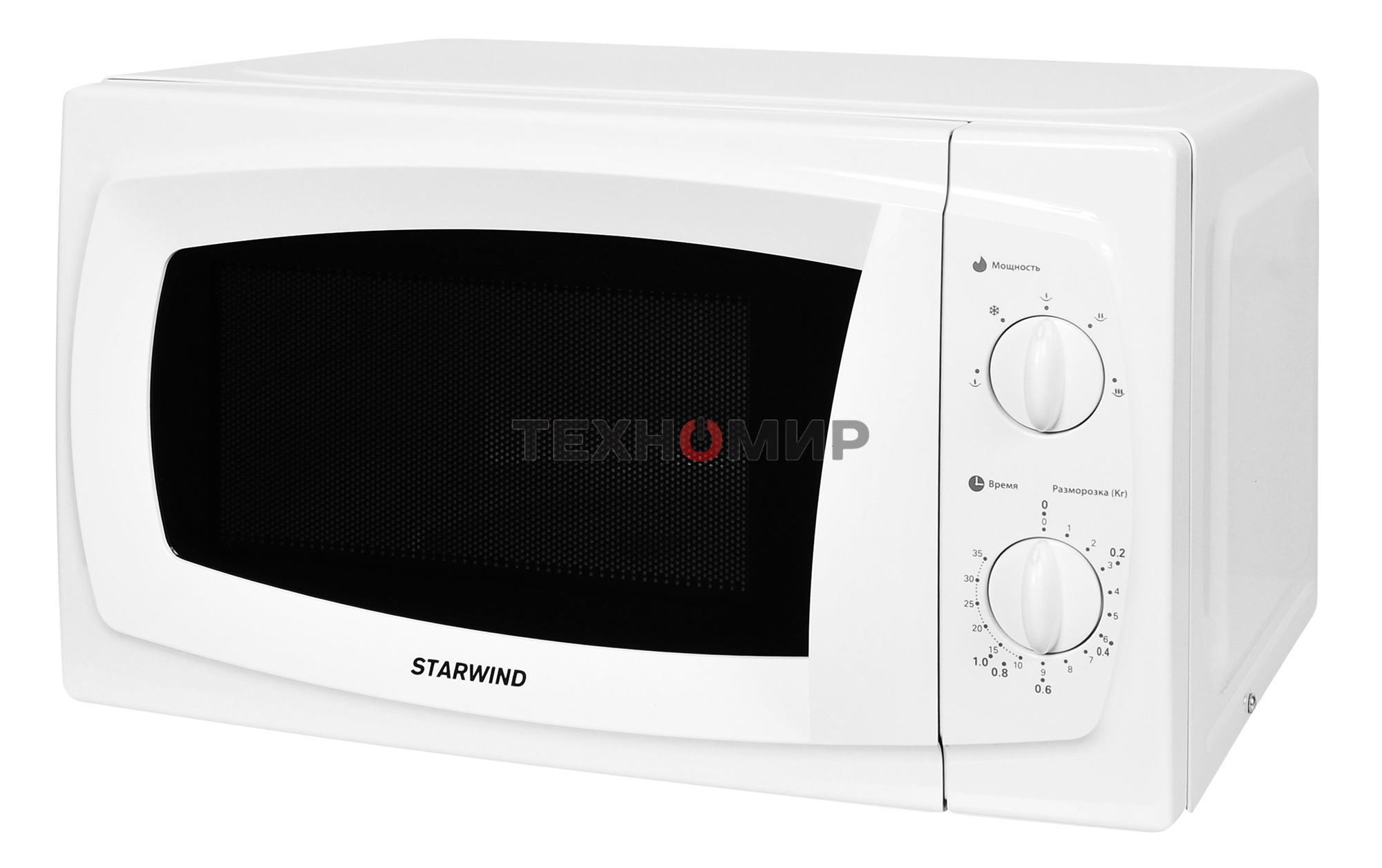 Микроволновая печь Starwind SWM5520 белый, 20 л, 700 Вт, переключатели - поворотный механизм
