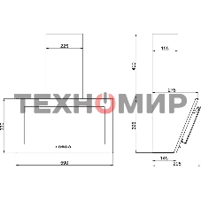 Вытяжка каминная Elikor Коралл 60П-430-К3Д черный управление: кнопочное (1 мотор)