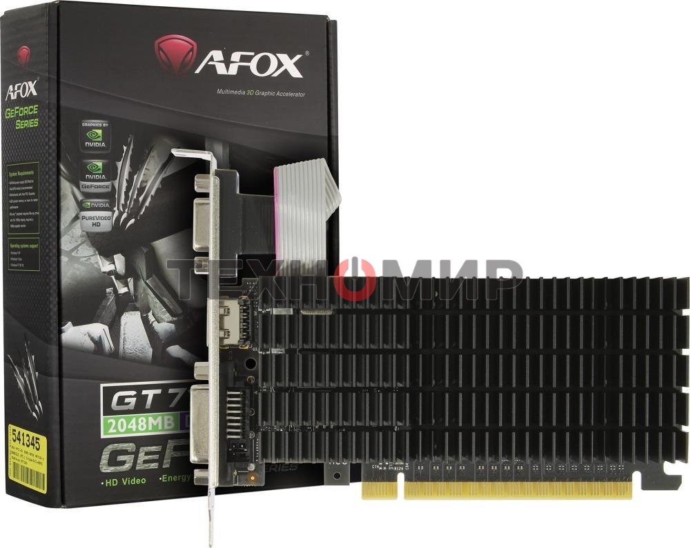 Видеокарта AFOX NVIDIA GeForce GT710 2Gb DDR3 64BIT DVI HDMI VGA LP RTL