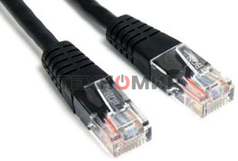 Патч-корд LANMASTER TWT UTP cat.5e, с заливными колпачками, 10.0 м, черный