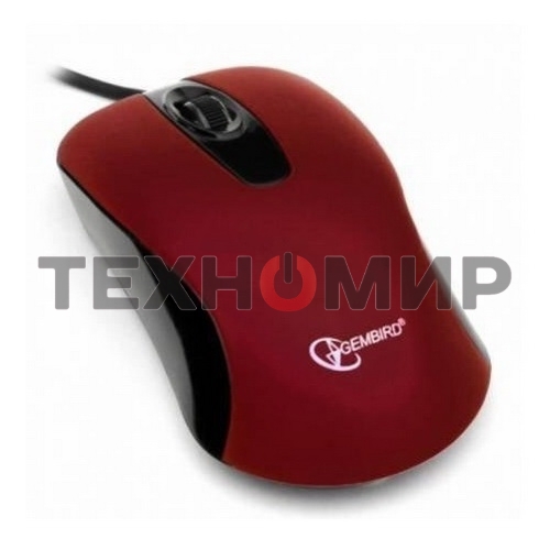 Мышь проводная Gembird MOP-400-R красный, 1000 dpi, USB, кнопки - 3