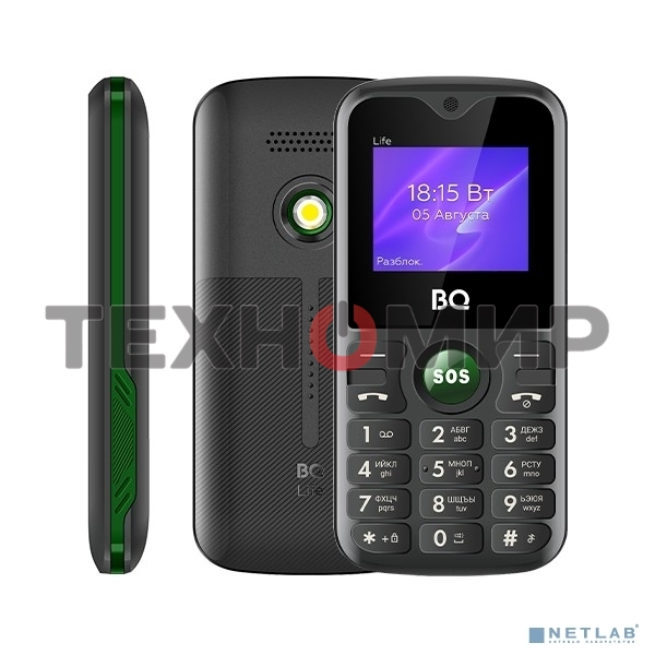 Мобильный телефон BQ 1853 Life черный/зеленый