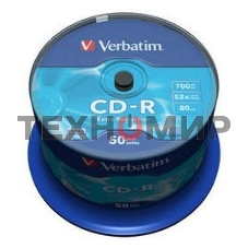 Диск CD-R Verbatim 700Mb 52x Cake Box (50шт) (43351)