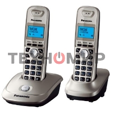 Телефон беспроводной (DECT) Panasonic KX-TG2512RUN (платиновый) Доп трубка в комплекте,АОН, Caller ID,спикерфон на трубке,полифония