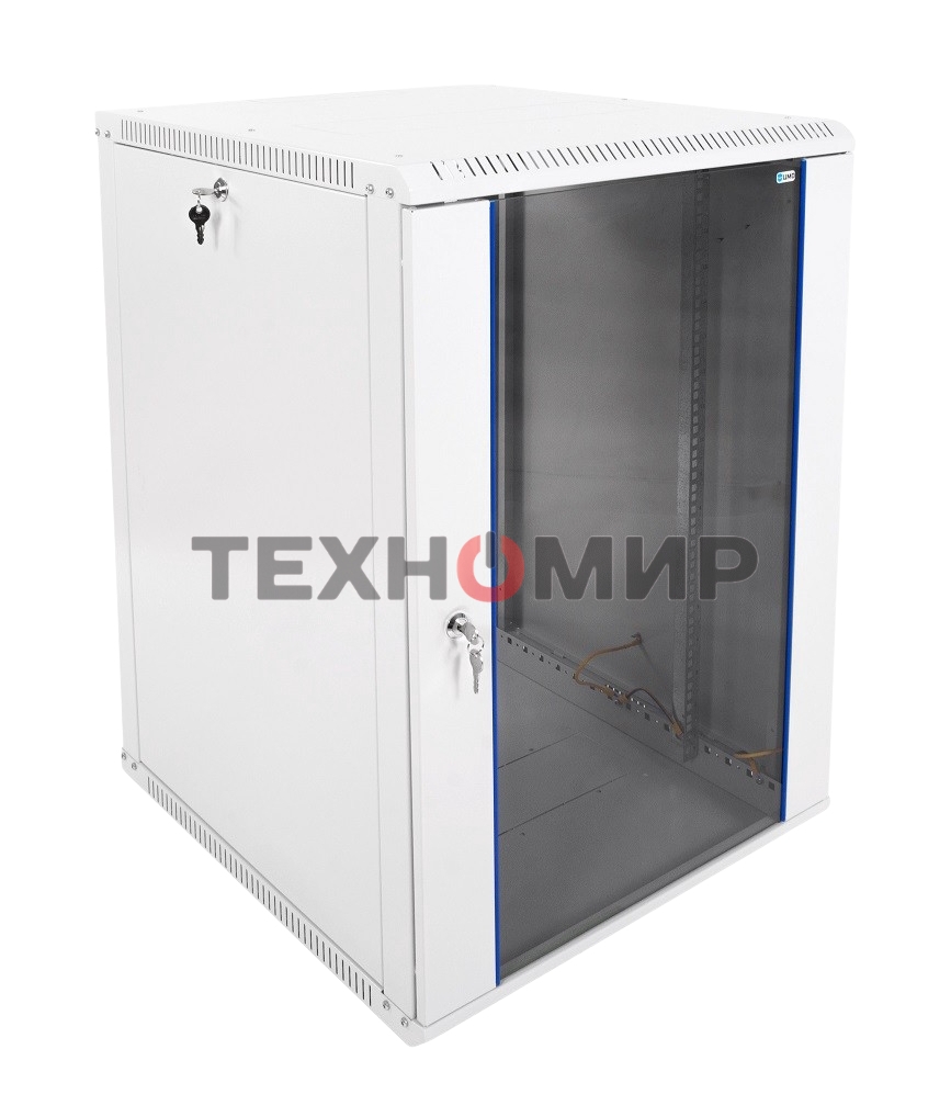 Шкаф телекомм. настенный разборный 15U (600х650) дверь стекло, черный