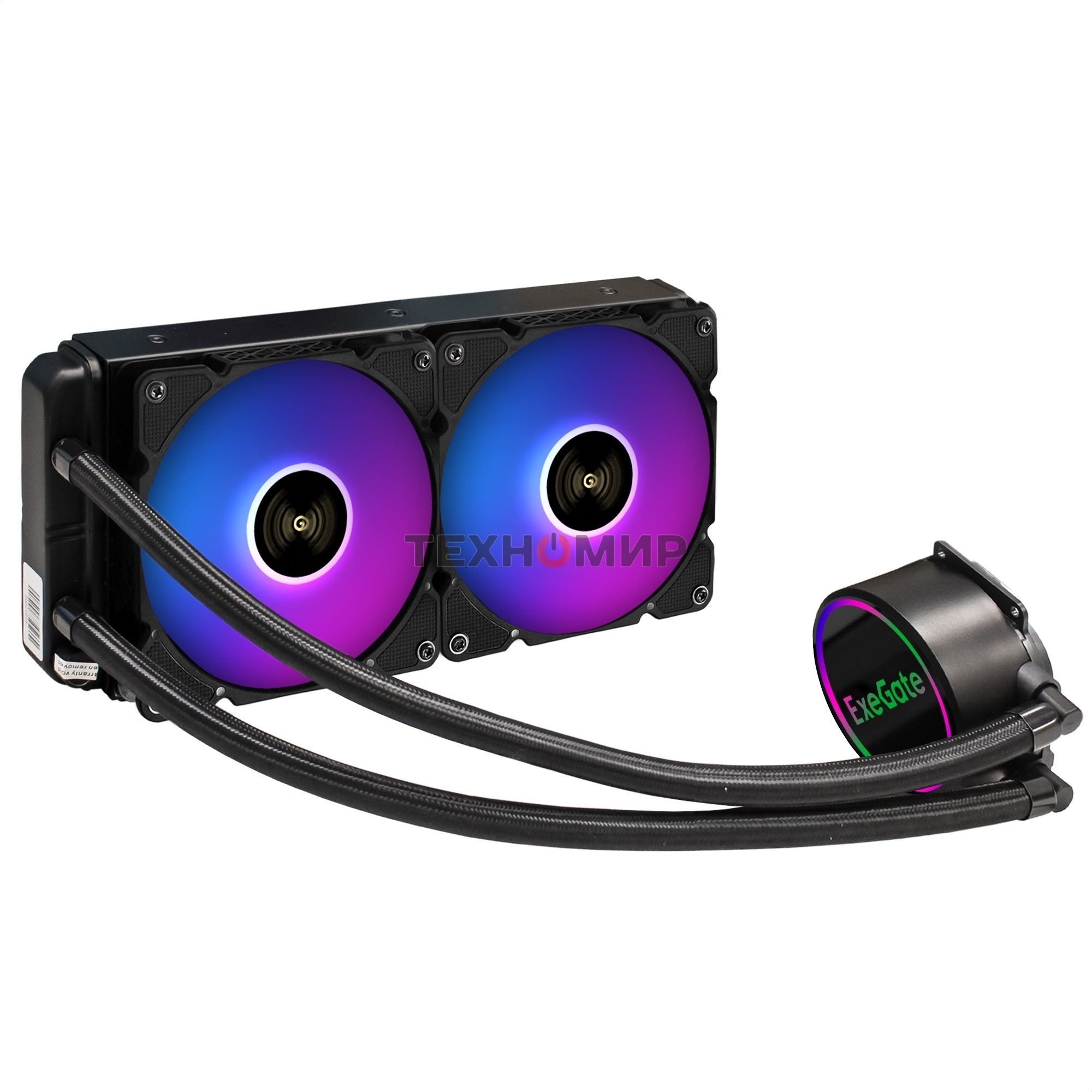 Система жидкостного охлаждения ExeGate BlackWater-240.PWM.ARGb черный, 120 мм, алюминий, 2000 об/мин, 27 дБ, 4 pin, 220 Вт