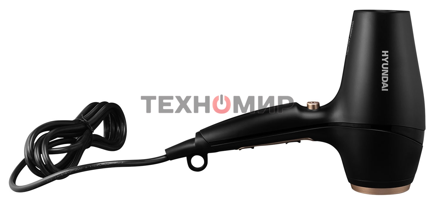 Фен Hyundai H-HD0767 черный, 2000 Вт, ионизация