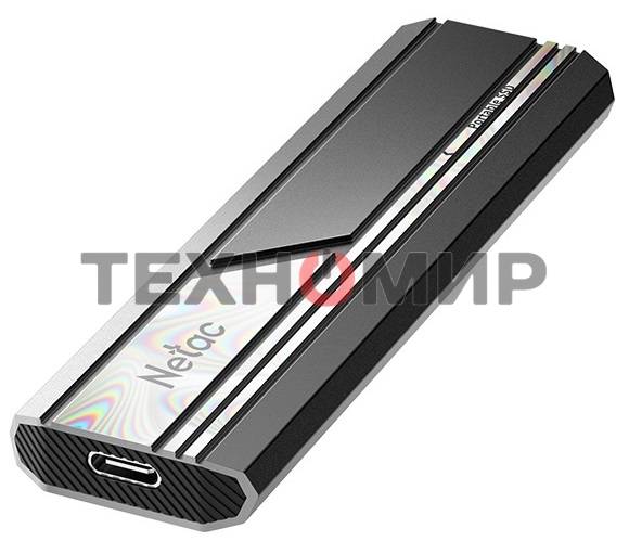 Внешний SSD Netac ZX10, 2TB, USB 3.2 Gen 2 Type-C, R/W 1050/1050, черный