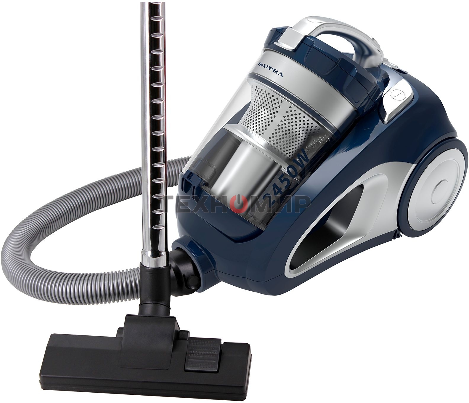 Пылесос Supra VCS-2420 синий/серый, 420/2450Вт, уборка сухая, пылесборник контейнер 3.5 л