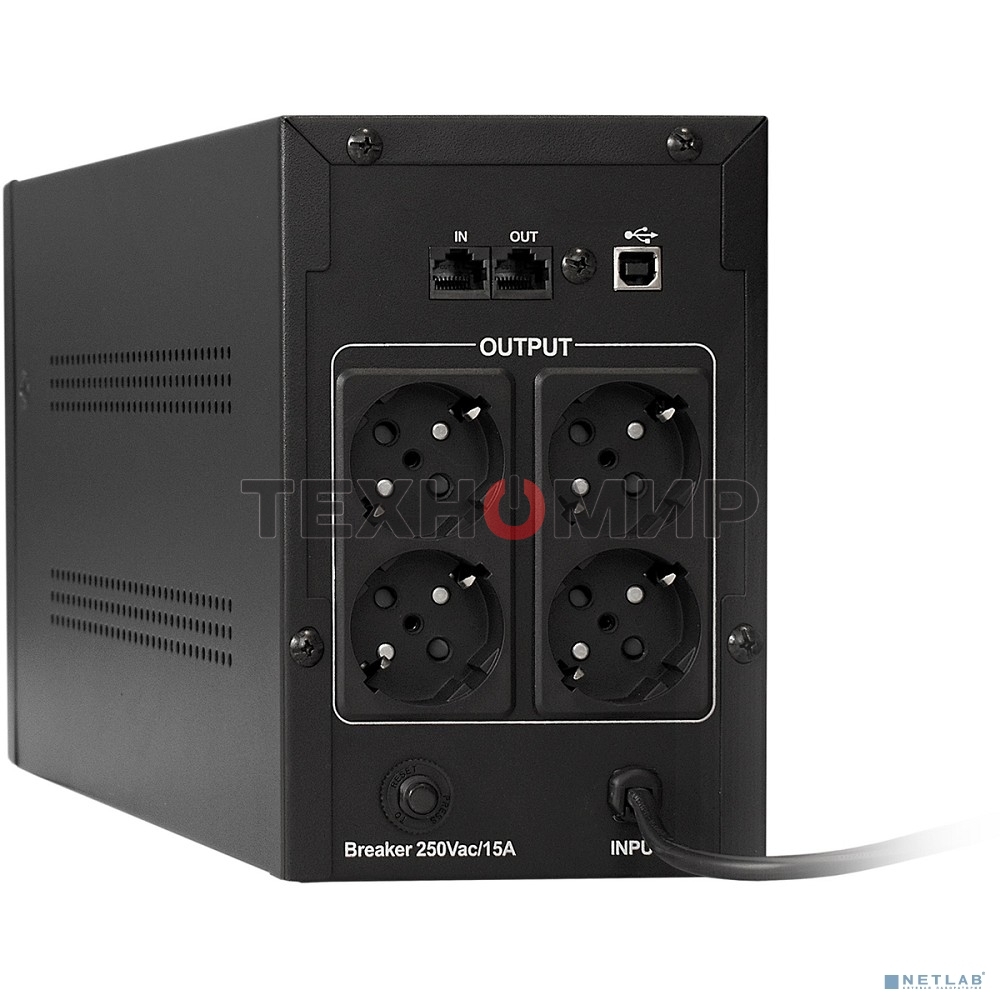 Источник бесперебойного питания ExeGate SpecialPro Smart LLB-1200.LCD.AVR.4SH.USB 1200VA/750W, LCD, AVR, 4*Schuko, USB, черный